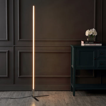 Potts 60.5" Modern Contemporary Aluminum/Iron Integrated LED Post Floor Lamp - JONATHAN Y
